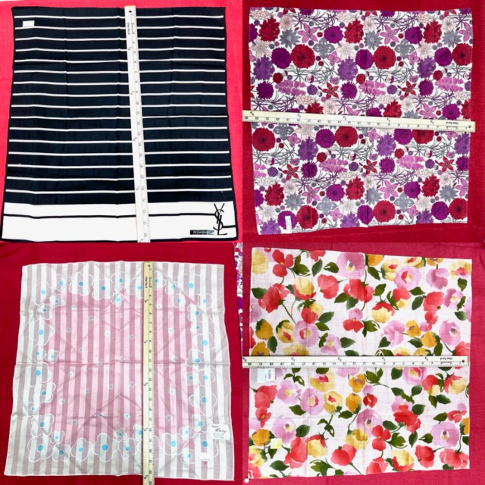 BUNDLE 4: YSL-COURREGES-LIBERTY-SHILLA Scarf/Lg Handker Cott/Silk 24" - 22"(93) - Picture 4 of 16